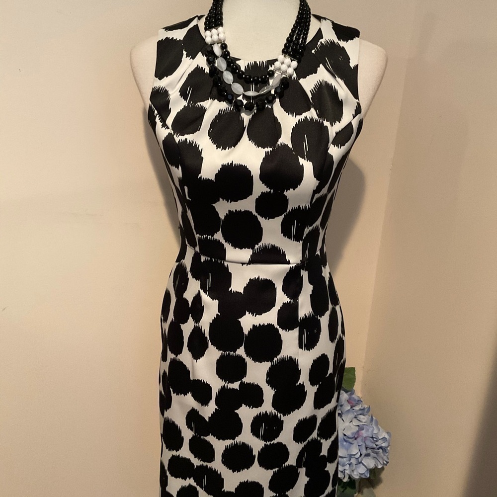 AB Studio Black & White Sheath Dress